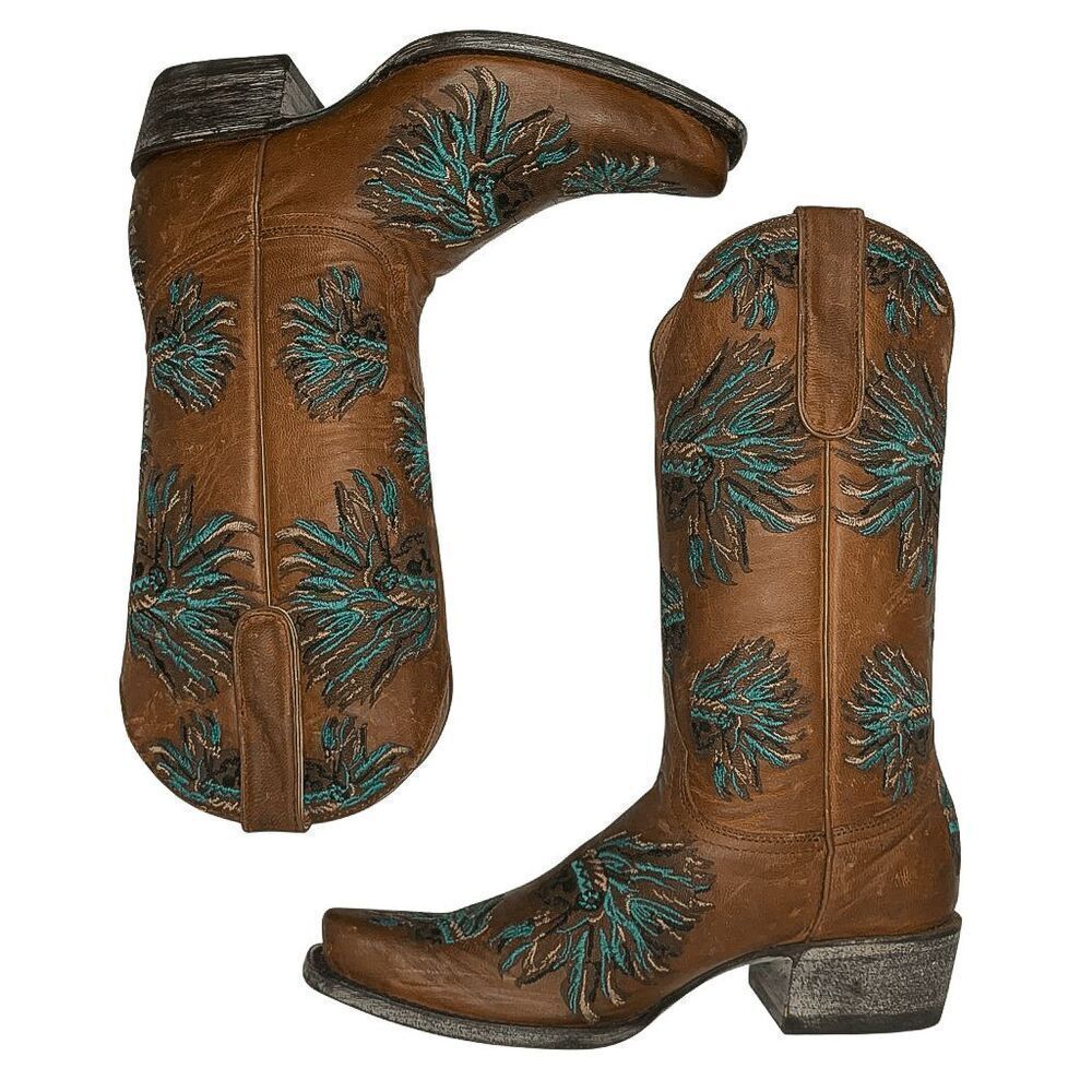 Old Gringo Yippee Ki Yay Cowgirl Boots Leather Skull Headdress Embroidery Size 7 - Picture 6 of 10